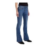 7 For All Mankind Studded Bootcut Tailorless Jeans Blue, Dam