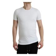 Dolce & Gabbana Vit Bomull Crewneck T-shirt White, Dam