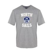 North Sails Mäns Crew Neck Print T-shirt Gray, Herr