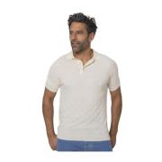 Gran Sasso Ecru Geometrisk Polo Tröja Beige, Herr