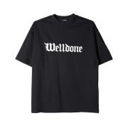 We11Done Gothic Logo Svart T-shirt Black, Herr
