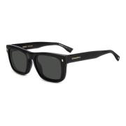 Dsquared2 Black Folding Clip On Sunglasses Black, Herr