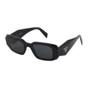 Prada Rektangulära solglasögon i svart Black, Unisex