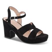 B&Co Chunky High Heel Sandal Black, Dam