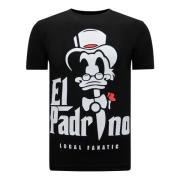 Local Fanatic EL Padrino Print T-shirt Herr Black, Herr
