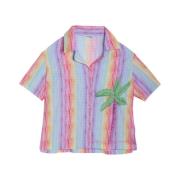 Arizona Love Randig bomullsskjorta med palmträbroderi Multicolor, Dam