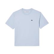 Lacoste Lyxig Ekologisk Bomull T-shirt Blue, Dam