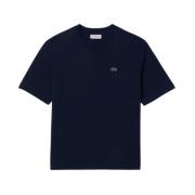 Lacoste Lyxig Organisk Jersey T-shirt Blue, Dam