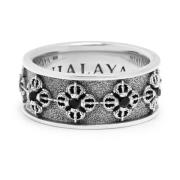 Nialaya Men's Sterling Silver Dorje Ring Gray, Herr