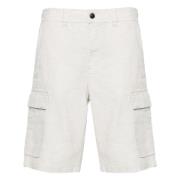 Hugo Boss Cargoshorts i blandad linneväv Beige, Herr