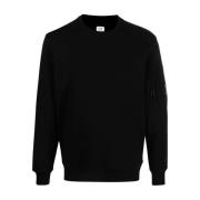 C.p. Company Svart Diagonal Raised Fleece Sweatshirt Black, Herr