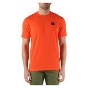 North Sails Stretch bomull T-shirt med främre logopatch Orange, Herr