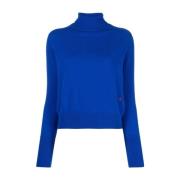 Victoria Beckham Koboltblå Roll-Neck Sweater Blue, Dam