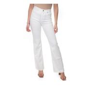 Max Mara Weekend Högmidjade Flared Jeans White, Dam