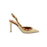 Valentino Vintage Pre-owned Raffia klackskor Beige, Dam