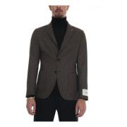 Paoloni Houndstooth Slim Fit Wool Jacket Multicolor, Herr