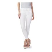 Armani Exchange Vita Jeans med Dragkedja Stängning White, Dam