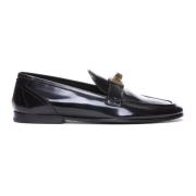Dolce & Gabbana Läder Loafers med Guld Logodetalj Black, Herr