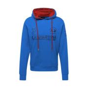 La Martina Hoodie med framficka och broderad logotyp Blue, Herr