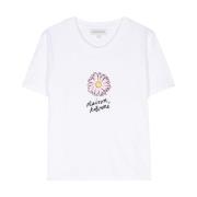 Maison Kitsuné Floating Flower Print Crew Neck T-shirt White, Dam
