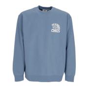 Obey Peace Program Crew Fleece Sweatshirt Blue, Herr