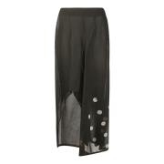 Yohji Yamamoto Asymmetrisk Polka Dot Kjol Black, Dam