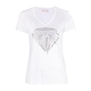 Liu Jo T-shirt med strass White, Dam