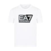 Emporio Armani EA7 Minimalistisk kortärmad T-shirt White, Herr