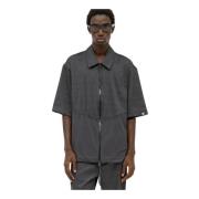 Adidas Zip-Up Skjorta med Micro-Knit Veck Gray, Herr