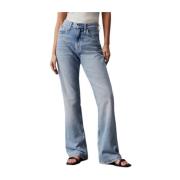 Calvin Klein Klassiska Denim Jeans för Vardagsbruk Blue, Dam