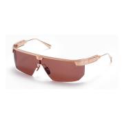 Balmain Rose Gold Semi-Rimless Mask Solglasögon Pink, Dam