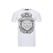 Billionaire Vit Logotyp Tryck Bomull T-shirt White, Herr