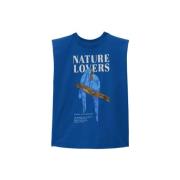 Farm Rio Blå Naturälskare Axelvadd T-shirt Blue, Dam