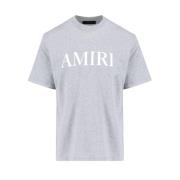Amiri Grå Logo T-shirt med Vita Detaljer Gray, Herr