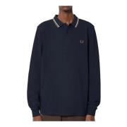Fred Perry Navy Twin Tipped Polo Shirt Blue, Herr