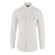 Polo Ralph Lauren Stretch Bomull Skjorta med Logodetalj White, Herr