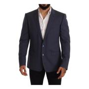 Dolce & Gabbana Blå Ull Blazer Jacka Slim Fit Blue, Herr