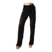 DES Phemmes Rhinestone Lace Byxor Black, Dam