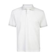 Eleventy Giza Cotton Polo Shirt White, Herr