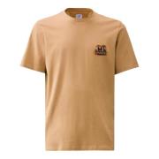 C.p. Company Orange Bomull T-shirt med Ribbad Crew Neck Orange, Herr