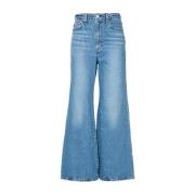 Levi's Hög Midja Breda Ben Jeans Blue, Dam