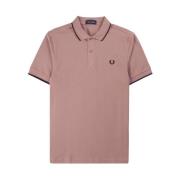 Fred Perry Randig Ribbad Pikétröja Pink, Herr