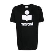 Isabel Marant Svart Logotyp Linne T-shirt Black, Herr