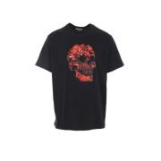 Alexander McQueen Wax Flower Skull T-shirt Black, Herr
