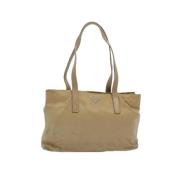 Prada Vintage Pre-owned Nylon prada-vskor Beige, Dam