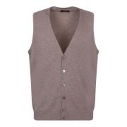 Dell'oglio Grå Stickad Gilet Jacka Aw23 Gray, Herr