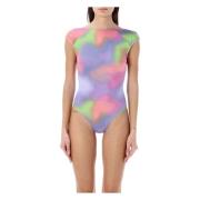 Emporio Armani Blurred Print Body Swimsuit Multicolor, Dam