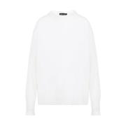 Fabiana Filippi Vit Mohair Pullover Sweater White, Dam