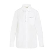 Marni Vit Bomullsskjorta med Spetskrage White, Dam