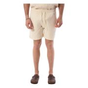 OAS Bomull Bermuda Shorts med Dragsko i Midjan White, Herr